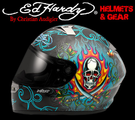 Ed Hardy signature custom motorcycles helmets have found a way to bring